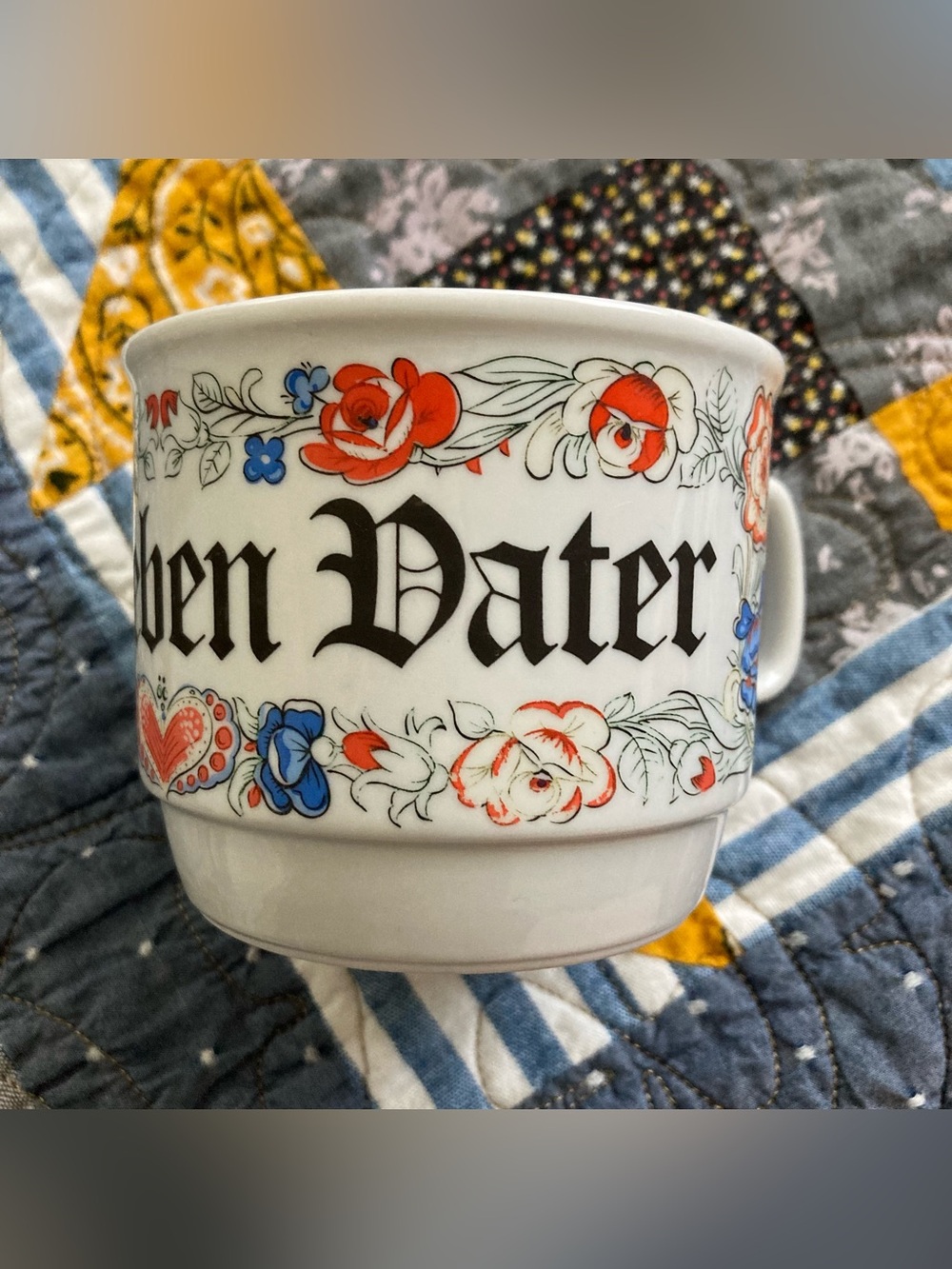 Vintage German Coffee Cup Floral Dem lieben Vater / Father Dear